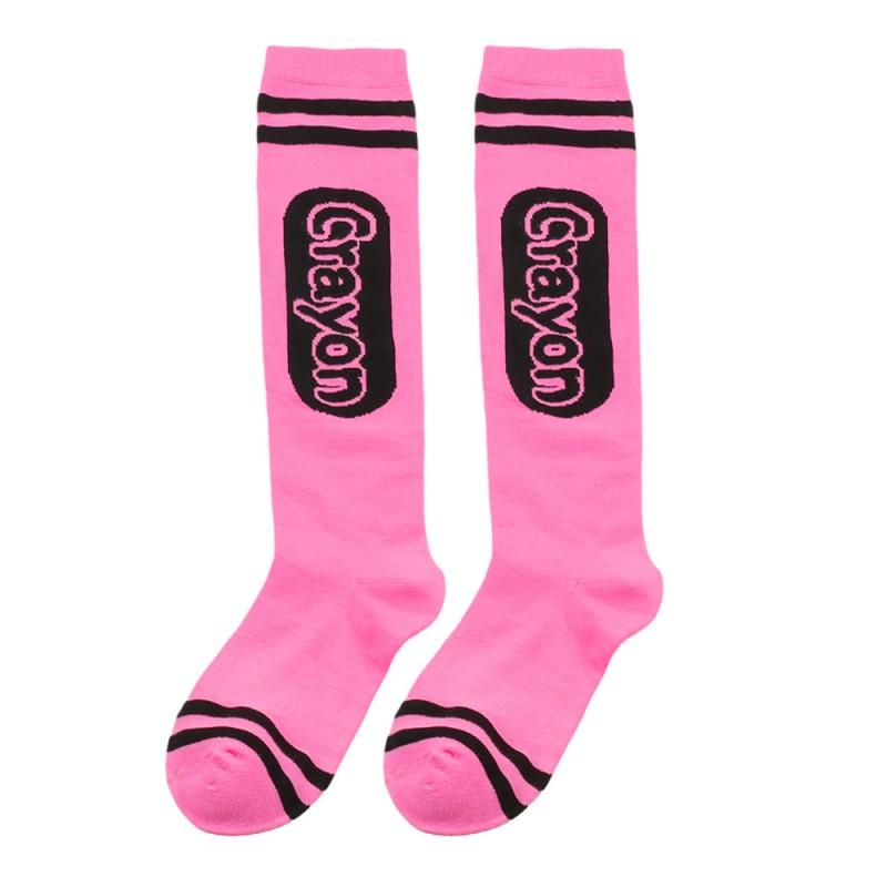 Crayon Striped Knee-High Socks Halloween Costume Party Womens Casual