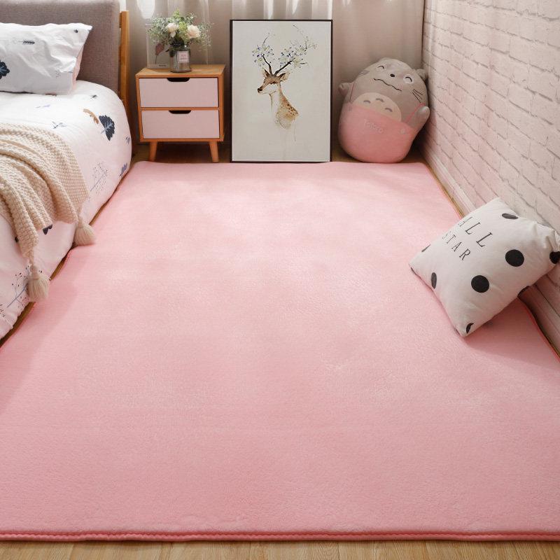 Tappeto Antiscivolo in Pile di Corallo Monocolore - Tappeto Morbido a Pelo Corto per Camera da Letto e Soggiorno