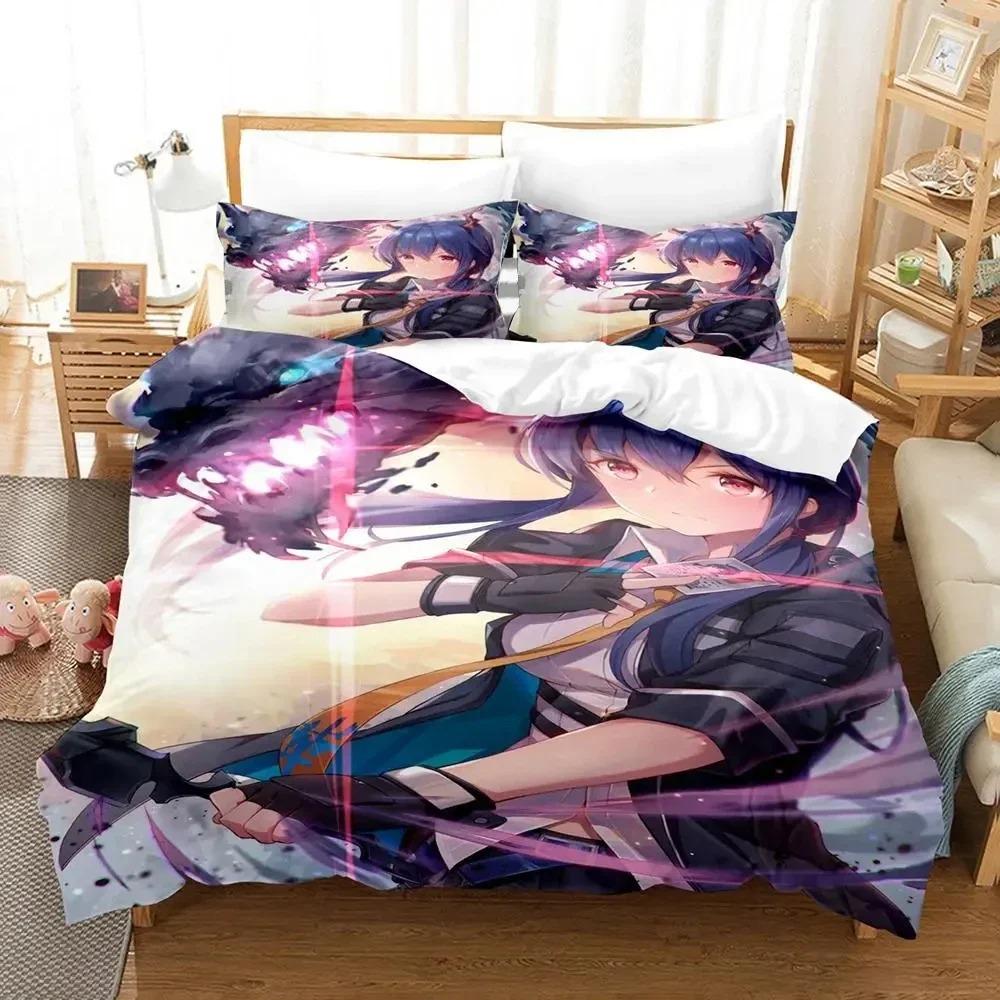 3D Print Anime Game Arknights Bedding Set Duvet Cover Bed Set Quilt Cover Pillowcase Comforter king Queen Size Boys Adult