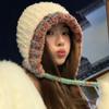 Plush Knitted Crossbody Bag-hat New Design Pullover Beanie Hat Winter Y2k Drawstring Hat  Women
