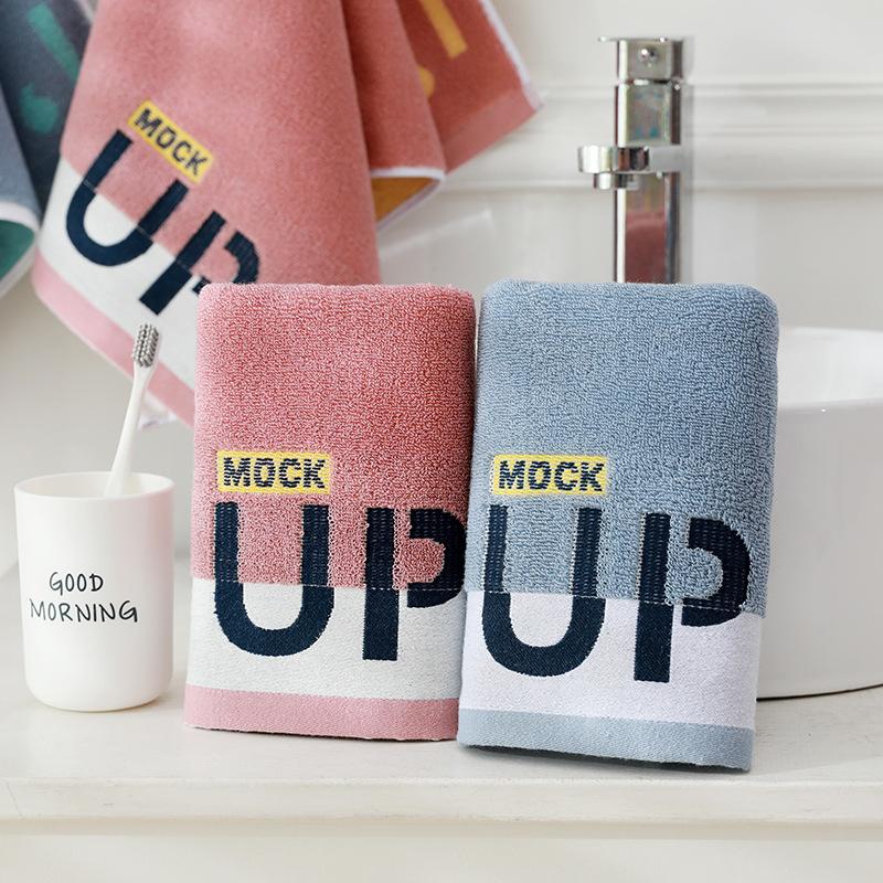 

Полотенце для лица из чистого хлопка, хлопковые бытовые буквы, мягкие, впитывающие воду и не выцветающие, вязаное полотенце для волос 37*75cm
