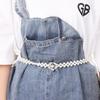 Elegant Clothing Supplies Dress Decoration Pearl Waist Belt Elastic Buckle Pearl Chain Dress Strap