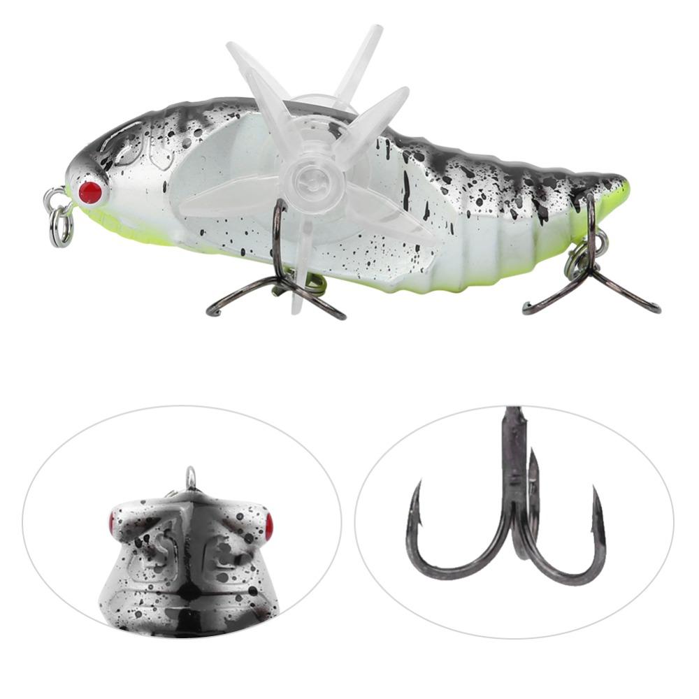 2PCS with RTreble Hook Cicada Fish Catcher 7.5cm Length Artificial Fishing Lure  Lake Fishing