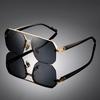 New Men Metal Half Frame Sunglasses Men Women Brand Designer Square Eyewear Flat Lens Retro Punk Sun Shades UV400 Glasses