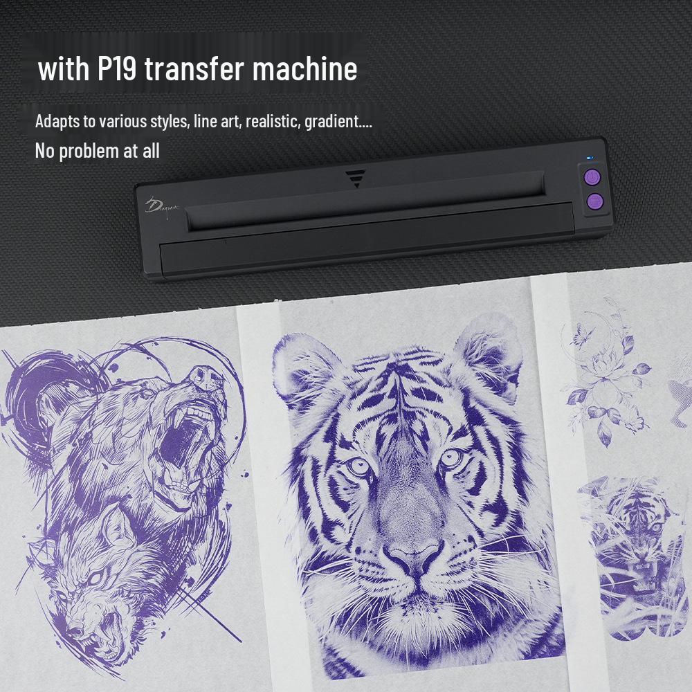 Dragon Art Hand-Drawn Tattoo Transfer Paper - 4-Ply Thermal Sheets, 100 Sheets/Box