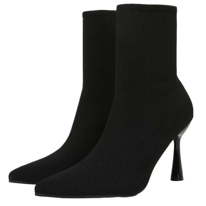 Designer Stretch Ankle Boots Women Sexy Pointy Toe Thin High Heel Boots for Women Comfort Warm Elegant Winter Boots Botas Mujer