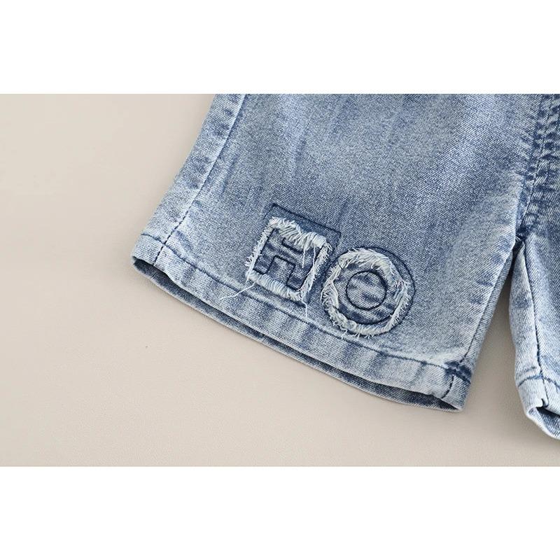 Children Cotton Clothes Summer Boy Causal Denim T Shirt Short Set Infant Kid Fashion Toddler Tracksuit