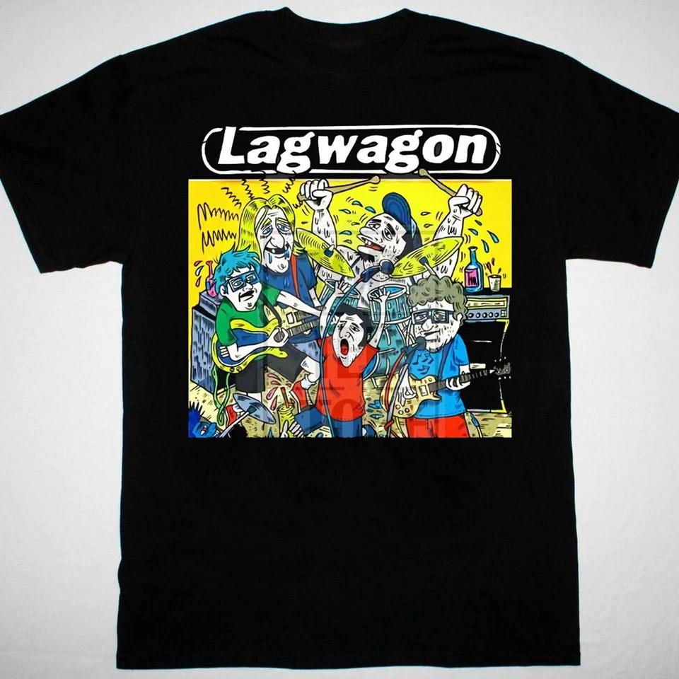 college students  Cotton T-shirt Lagwagon band caricature T-shirt black unisex Cotton All sizes S-5XL