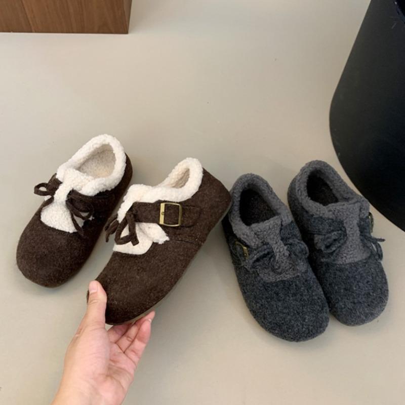 Fashion Bow Women Flats Loafers Shoes 2025 Winter Comfortable Fad Buckle Shoes New Casual Sneakers Elegant Classical Zapatillas De Mujer