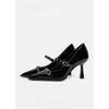 Fashion Women's Low-top Shoes 2025 Spring and Summer Fashion One-line Buckle Design Pointed Toe Sexy Style Shallow Mouth High Heels