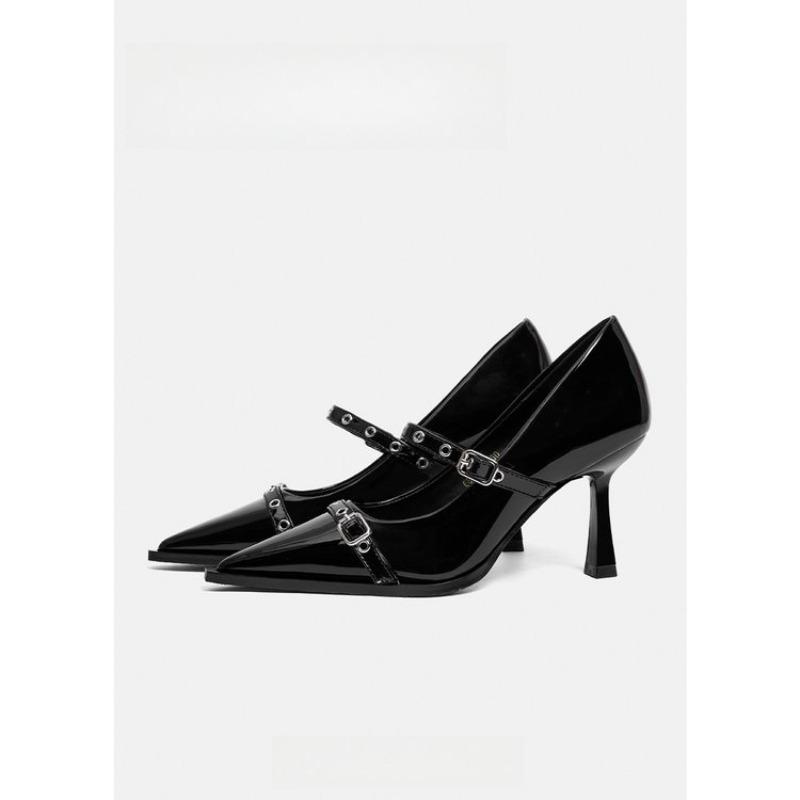 Fashion Women's Low-top Shoes 2025 Spring and Summer Fashion One-line Buckle Design Pointed Toe Sexy Style Shallow Mouth High Heels
