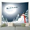 Christmas Cartoon Log House Snowman Tapestry Bedroom Living Room Home Christmas Decoration Tapestry