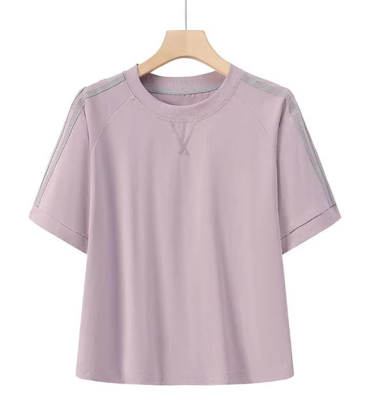 Women's Summer Round Neck Short Sleeve Sportswear Set: Two-Piece T-Shirt & Pants