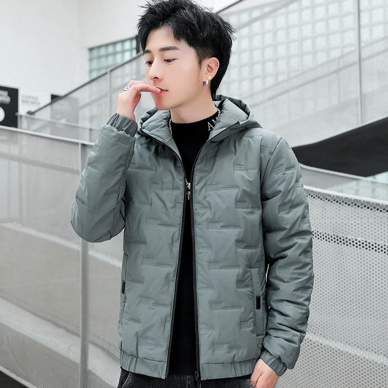 Down Cotton-padded Jacket Men's Winter Coat Thickened Warm Cotton-padded Jacket Short Fitted Hooded Men's Parka Jacket