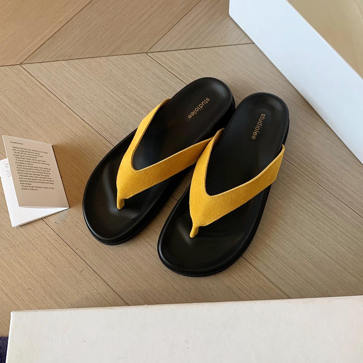 

Sheepskin~ Grape mother has a pair of cool slippers for women s summer wear bi-versatile beach foot-pinching flip-flops 34