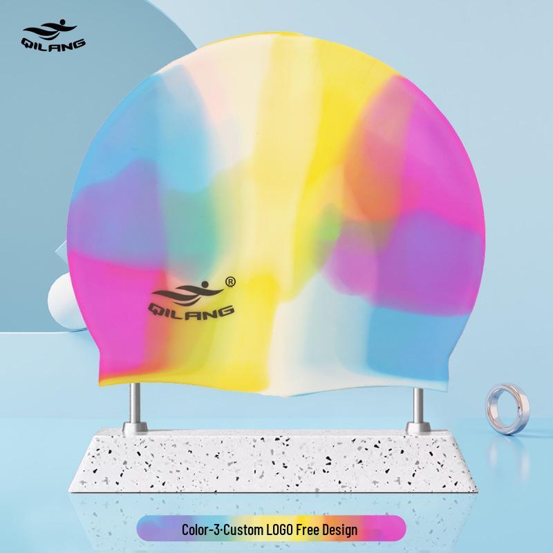 Qilang Wasserdichte Silikon-Badekappe für Erwachsene & Kinder - 50g, Langhaar-kompatibel, Kundenspezifisches Logo verfügbar