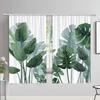 Watercolour Leaves Hummingbird Curtains Living Room Bedroom Home Decor Curtains Floral Polyester Shower Curtain with Hooks