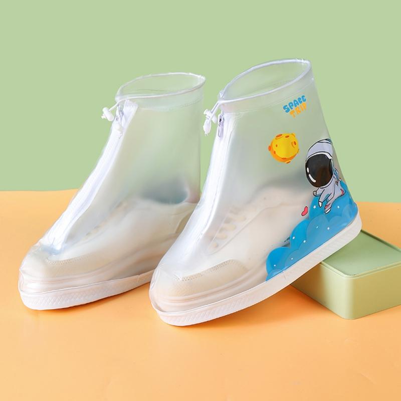 

Rain Boot Waterproof Shoes Cover for Kids Boys Girls Reusable Non-slip Sole Adjustable Strap for Outdoor School Rainy Day M синій