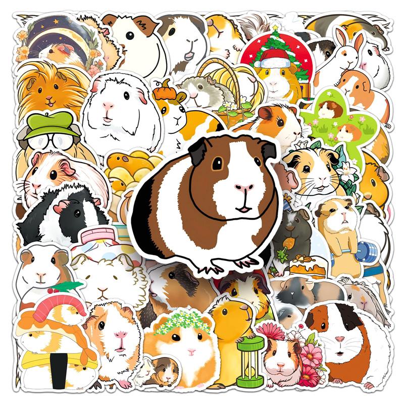 51Sheets Cute Cartoon Guinea Pig Graffiti Sticker Kawaii Aesthetic Stickers Laptop Notebook Suitcase Cup Diy Decoration Stickers