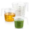 3Pcs 250/500/1000ml Measuring Cup with Handle & Scale Clear Heat-Resistant V Shaped Spout Kitchen Plastic Cooking Volume Baking