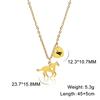 My Shape Initials Horse Heart Pendant Necklaces for Women Girls Alphabet Letters Stainless Steel Necklace Choker Fashion Jewelry