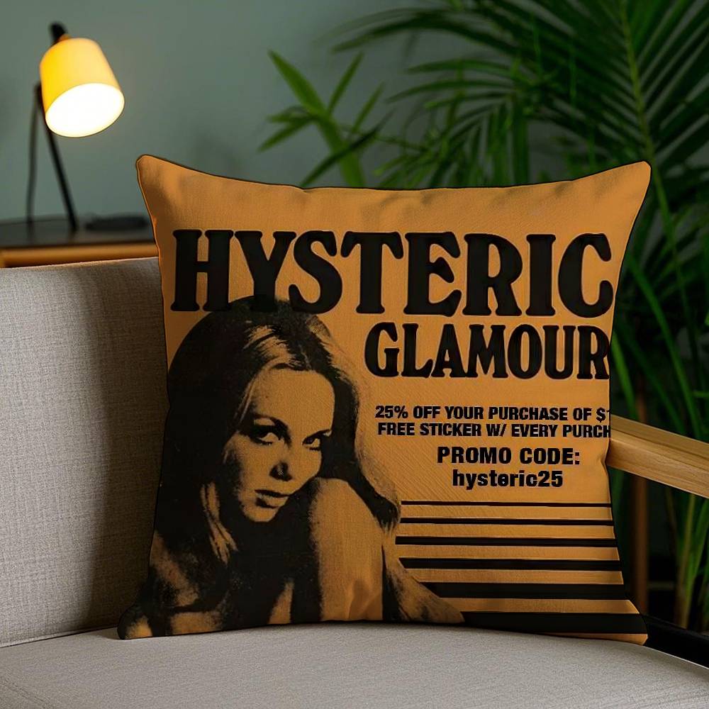 Pillow Case H-Hysteric Glamour Girl Home Dorm Chair Back Short Plush Double-sided Printing Office Nap Time Cushion Cover