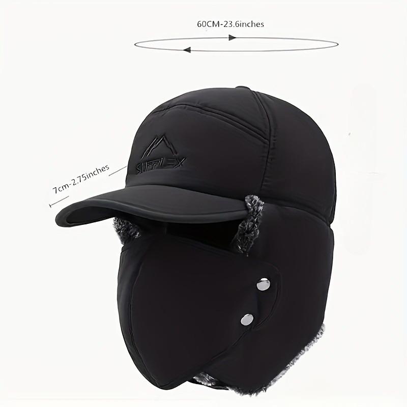 Men's Warm Hats, Thickened Folding Hats, Detachable Face Masks, Hats for Middle-aged and Elderly People, Winter Gifts