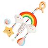 Baby Soft Pull String Toy, Educational Soothing Plush Rattle, Crib Mobile & Car Seat Hanging Toy for Infant