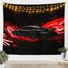 Japanese Car Tapestry, Fuji Mountain and Cherry Blossom Print Wall Hanging for Bedroom, Living Room and Aesthetic Decor