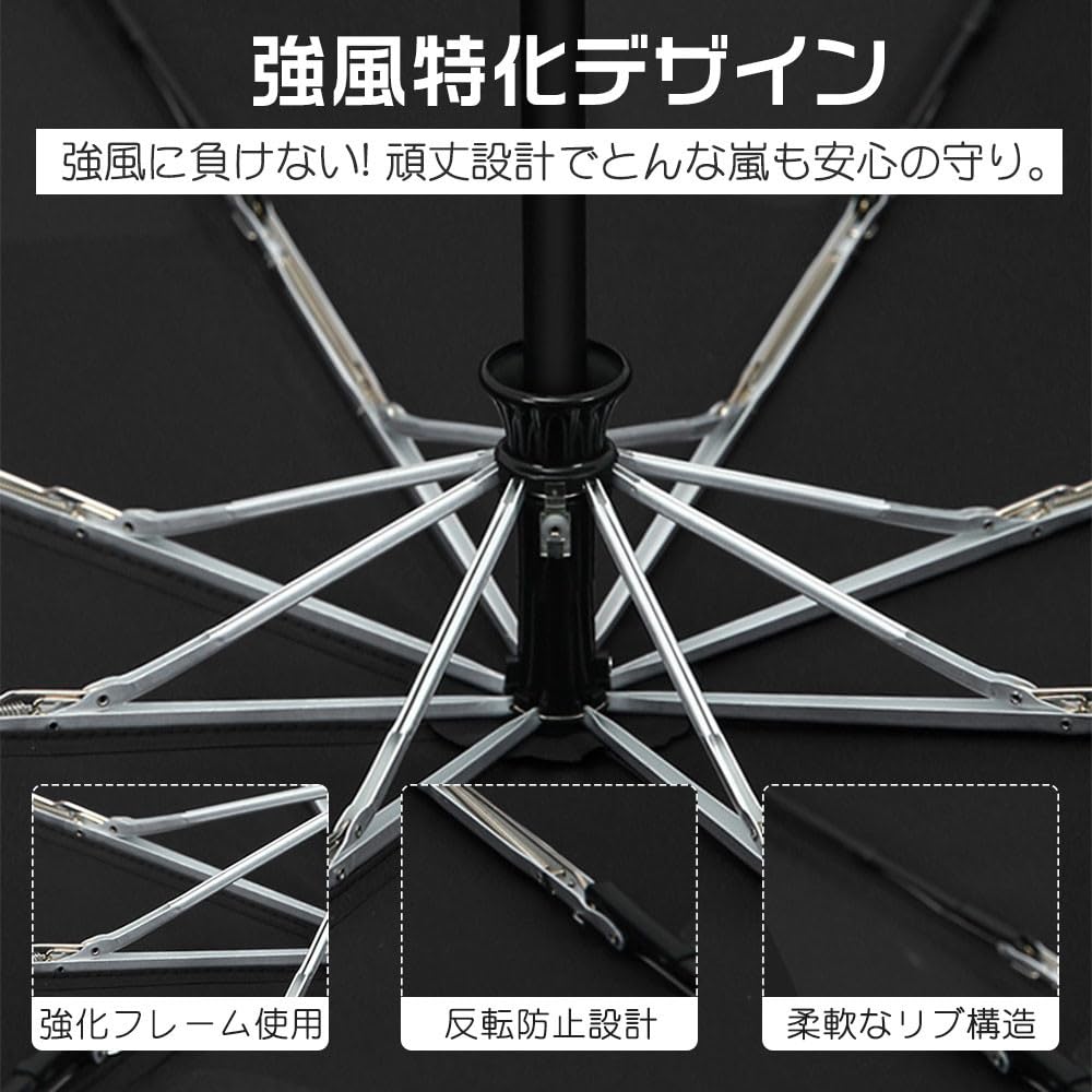Folding shape automatic opening and water wind 8 large folding rainy season typhoon umbrella, memory, closing, repellent, resistant, ribs, one-touch,