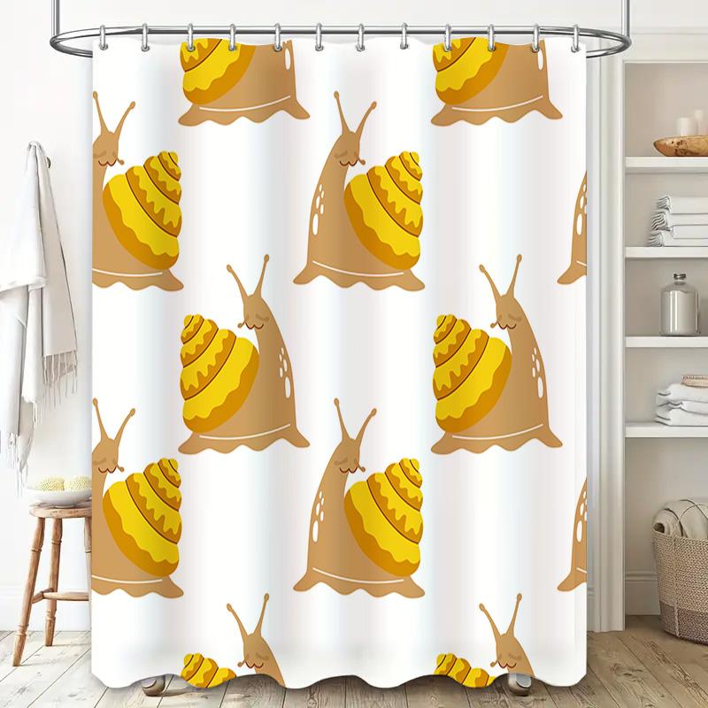 Whimsical Snail Shower Curtain with Fun Cartoon Design Perfect for Bathroom Decor