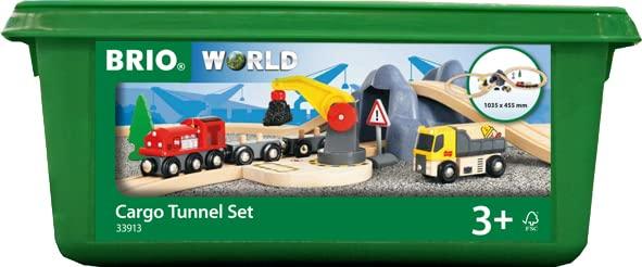 BRIO WORLD Cargo Tunnel 8-Way Set [26 Pieces] 33913, Ages 3+ (Electric Train, Wooden Toy, Tracks)