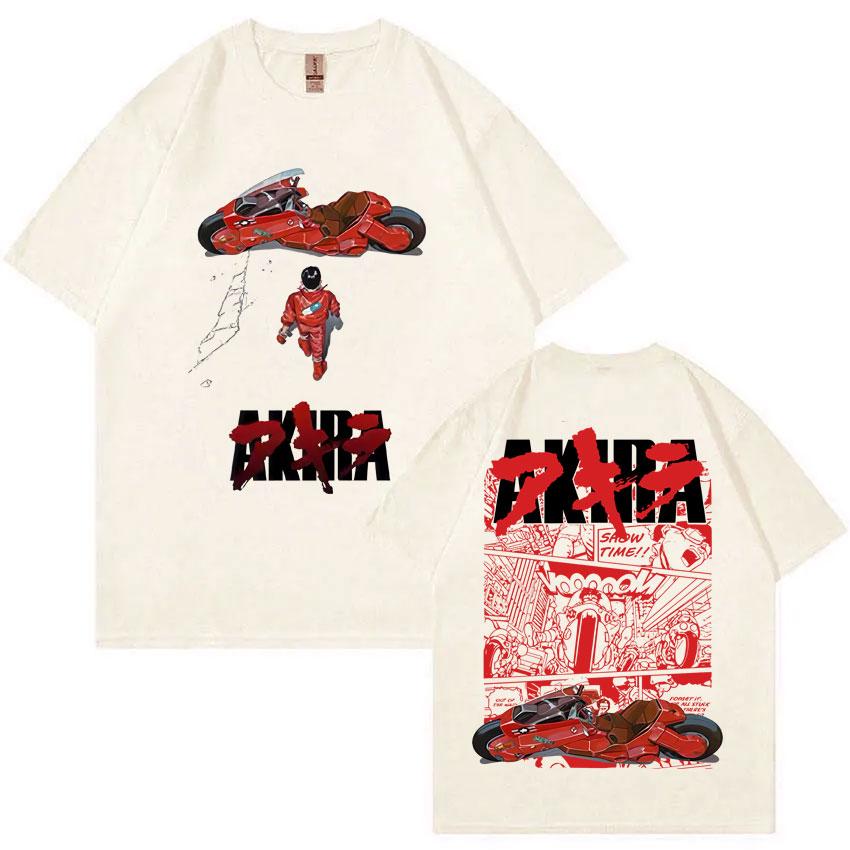 Japanese Scifi Cartoon Movie Anime Shotaro Kaneda Pattern Tshirt Mens and Womens Hiphop Retro Oversized Tshirt