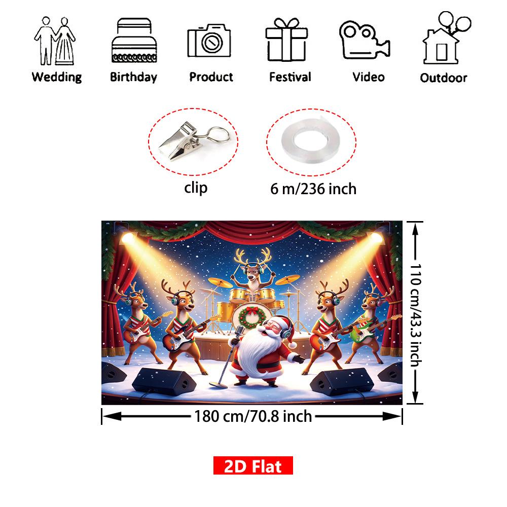 1Pcs Merry Christmas Sanctuary Wall Hanging Decoration Background Xmas Backdrop Decorations For Photo Studio Photo Booth Party