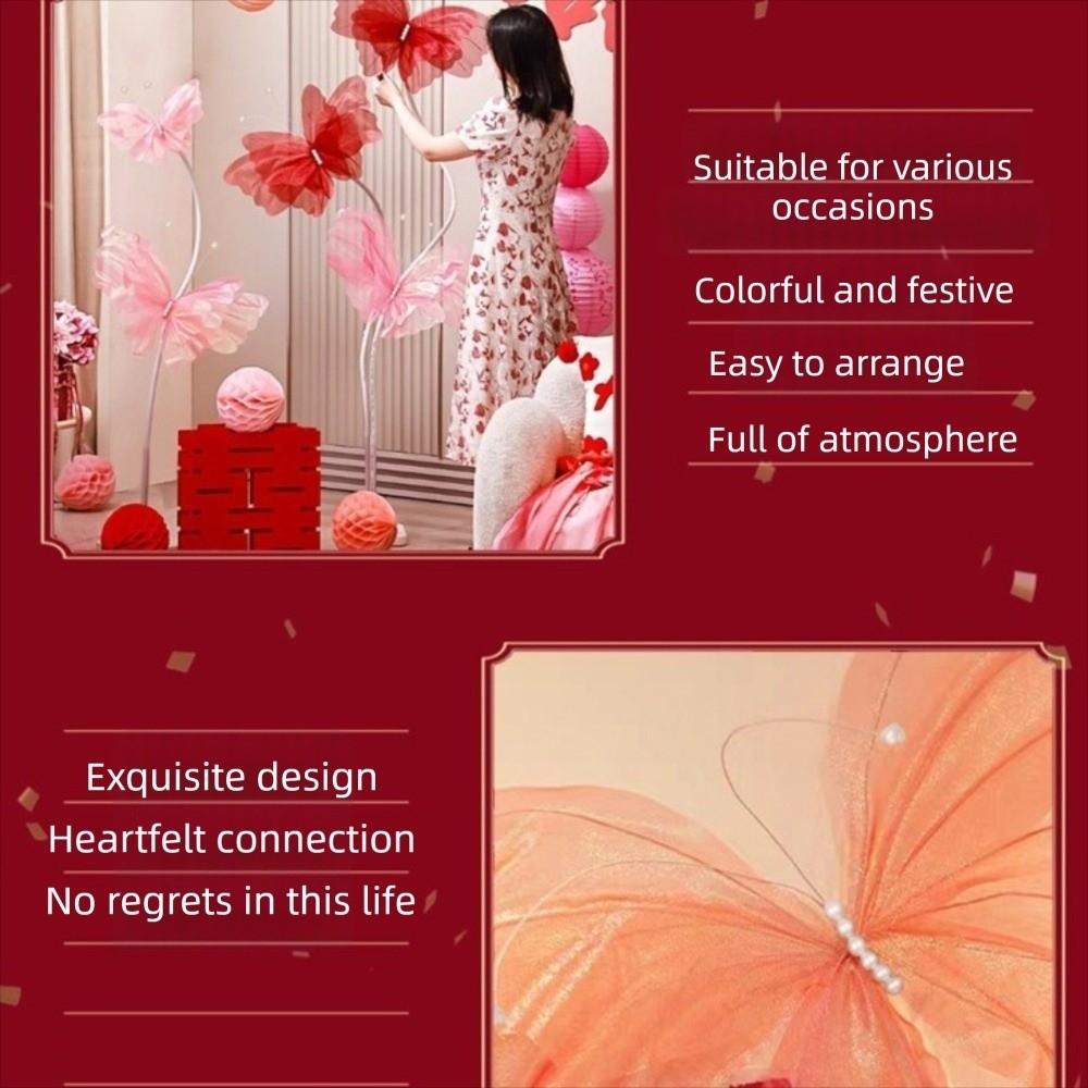 Large Simulation 3D Wedding Decoration 50cm Big Size Simulation Butterfly Decoration Wedding Room