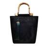 New Chinese Style and New Chinese Style Bag with Large Capacity Bamboo Handle, Fragrant Cloud Yarn, Retro Style Hanfu Qipao, Hand-held Bag