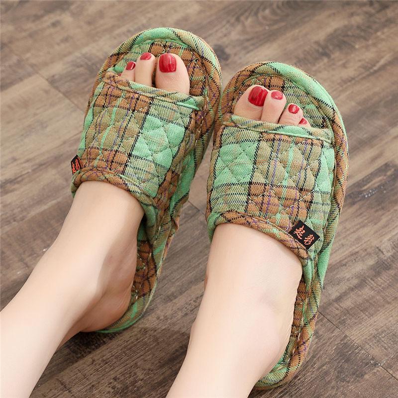 Cloth bottom slippers couple fresh and versatile home indoor silent silent does not hurt the wooden floor men's and women's four seasons