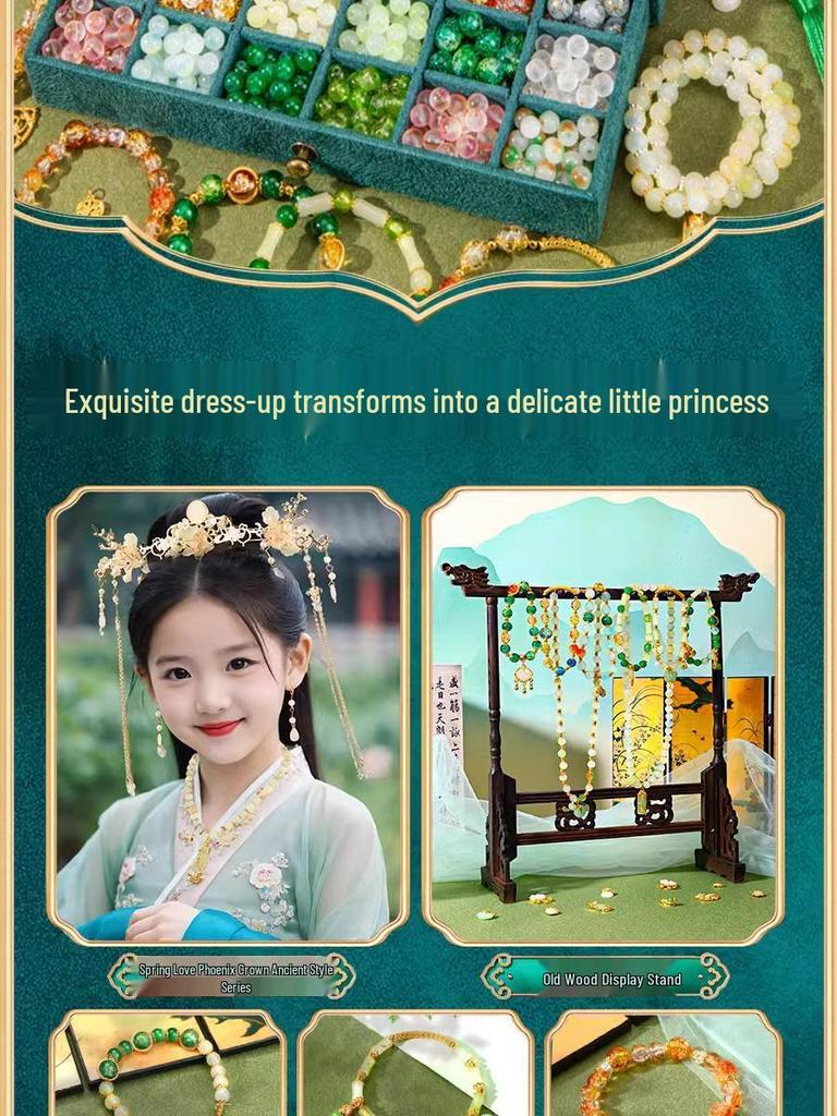 Children's Handcrafted Glass Bead Bracelet DIY Kit - Ancient Style Jewelry Gift