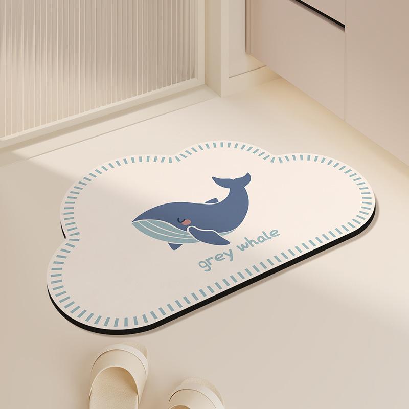 Diatom Mud Floor Mat Cream-air Bathroom Floor Mat Household Water Absorption Quick-drying Foot Mat Bathroom Door Dirty-resistant Anti-slip Mat