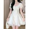 Charm Mesh Splicing Dress Princess Dress White Moonlight Temperament Cut Flower Fluffy Casual