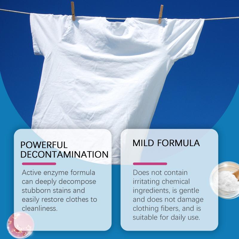 Clothing Stain Cleaning Powder - Mild Active Enzyme Cleaning Powder For Yellowing & Stubborn Stains On Clothes