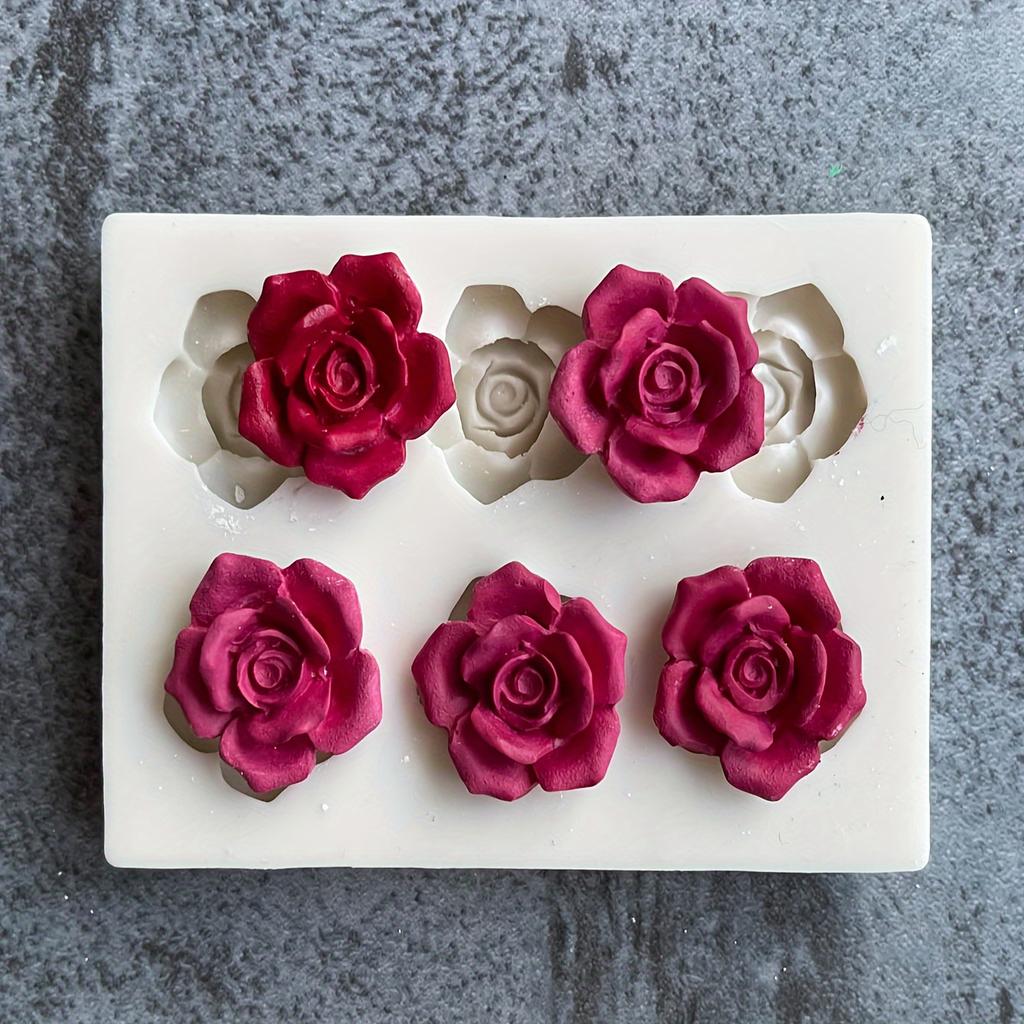 Six-rose Aromatherapy Candle Silicone Mold Resin Polymer Clay Mold Suitable for Handmade Soap and Gift Box Decoration