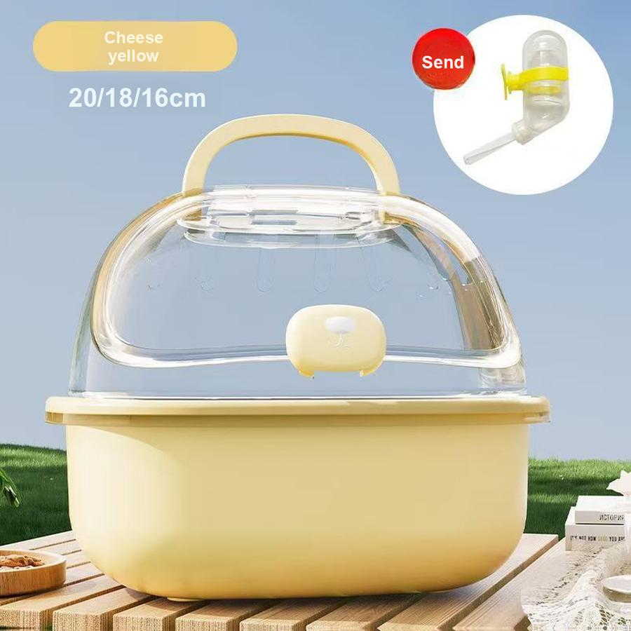 Acrylic Transparent Hamster Cage with Large Space, Hamster Cage for Golden Bear, Pet Supplies 20*18*16cm жёлтый