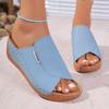 Nuovi sandali con zeppa da donna open toe bianchi moda estiva sandali comodi e traspiranti donna fibbia calzature femminili scarpe da donna