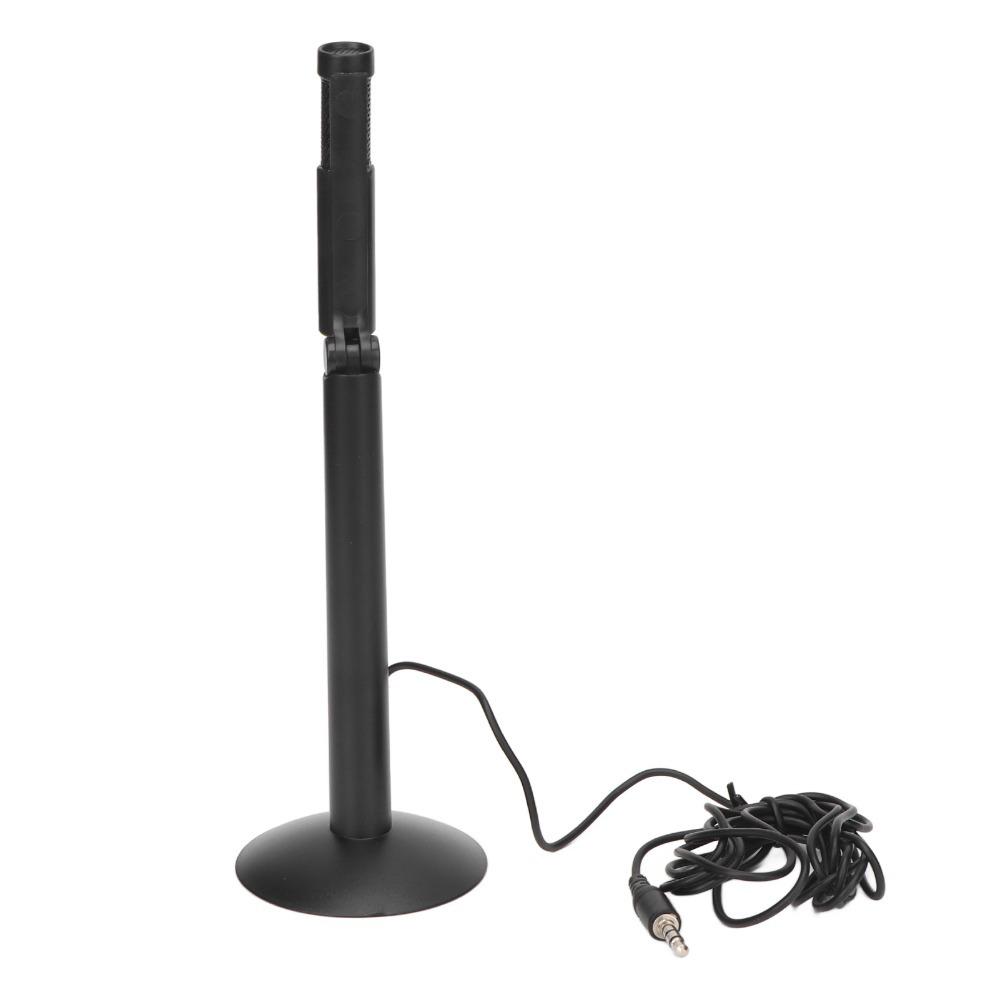 Foldable Desktop Computer Mic Black Portable Condenser Microphone Interview Recording