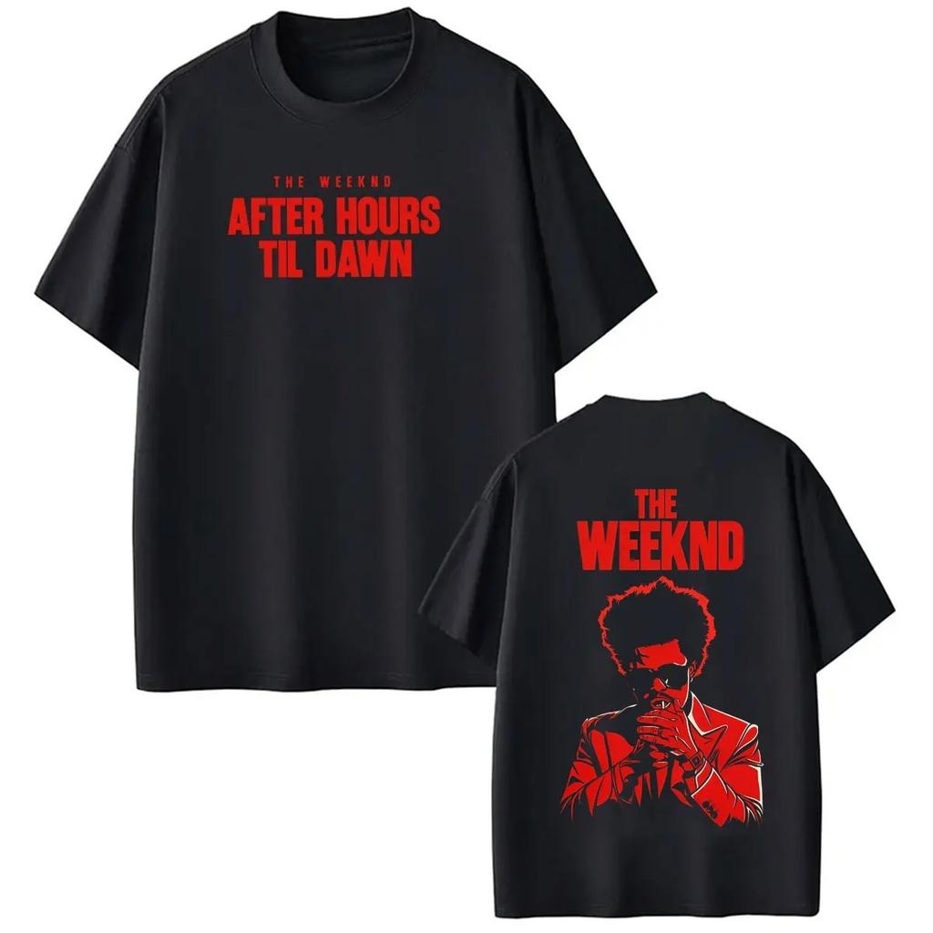 Shortsleeved Loose Casual Cotton Tshirts The Weeknd After Hour Til Dawn World  Tour Print Tees Unisex Women Oversized Tshirt