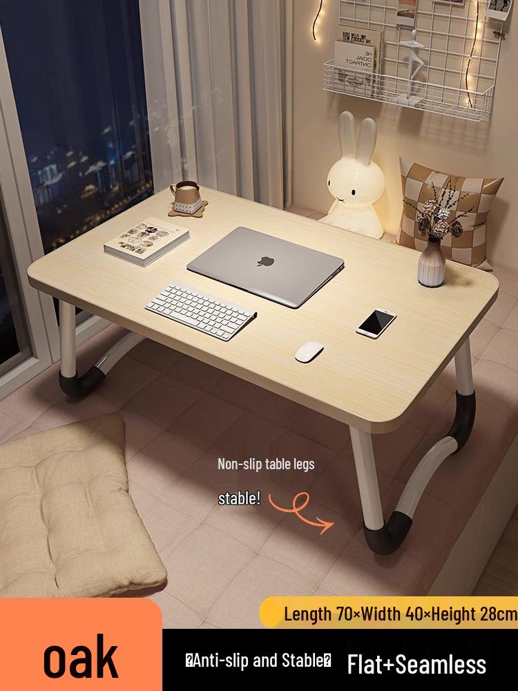 Folding Computer Desk: Compact Bedside or Bay Window Table for Floor-Sitting and Studying