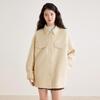LEDing Textured Shirt-Style Wool Blend Coat