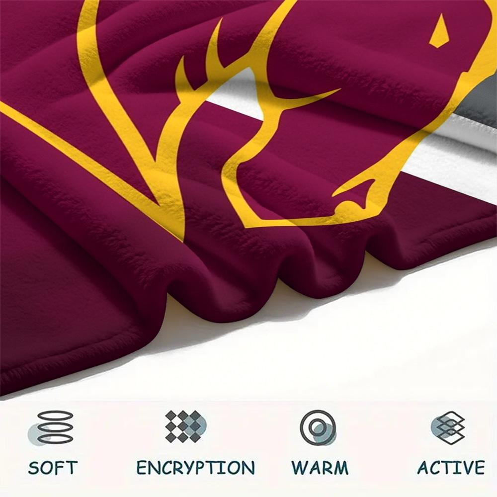 Brisbane Broncos Flanelldecke mit Aufdruck, Hohe Qualität, Bequem für alle Jahreszeiten, Heimdekoration, Wärme und Komfort