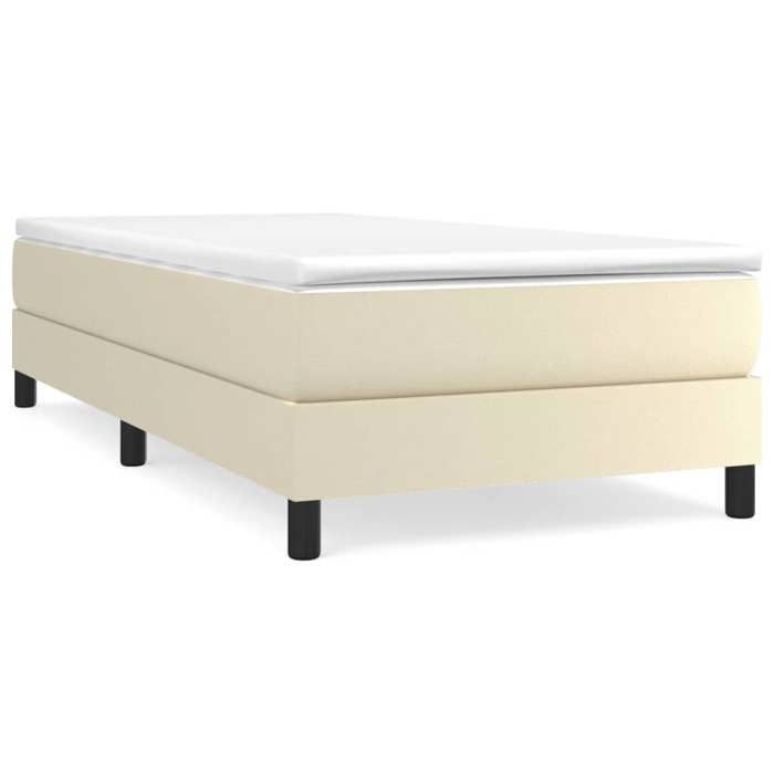 Maison Exclusive - Sommier à lattes de lit avec matelas Crème 100x200cm Similicuir